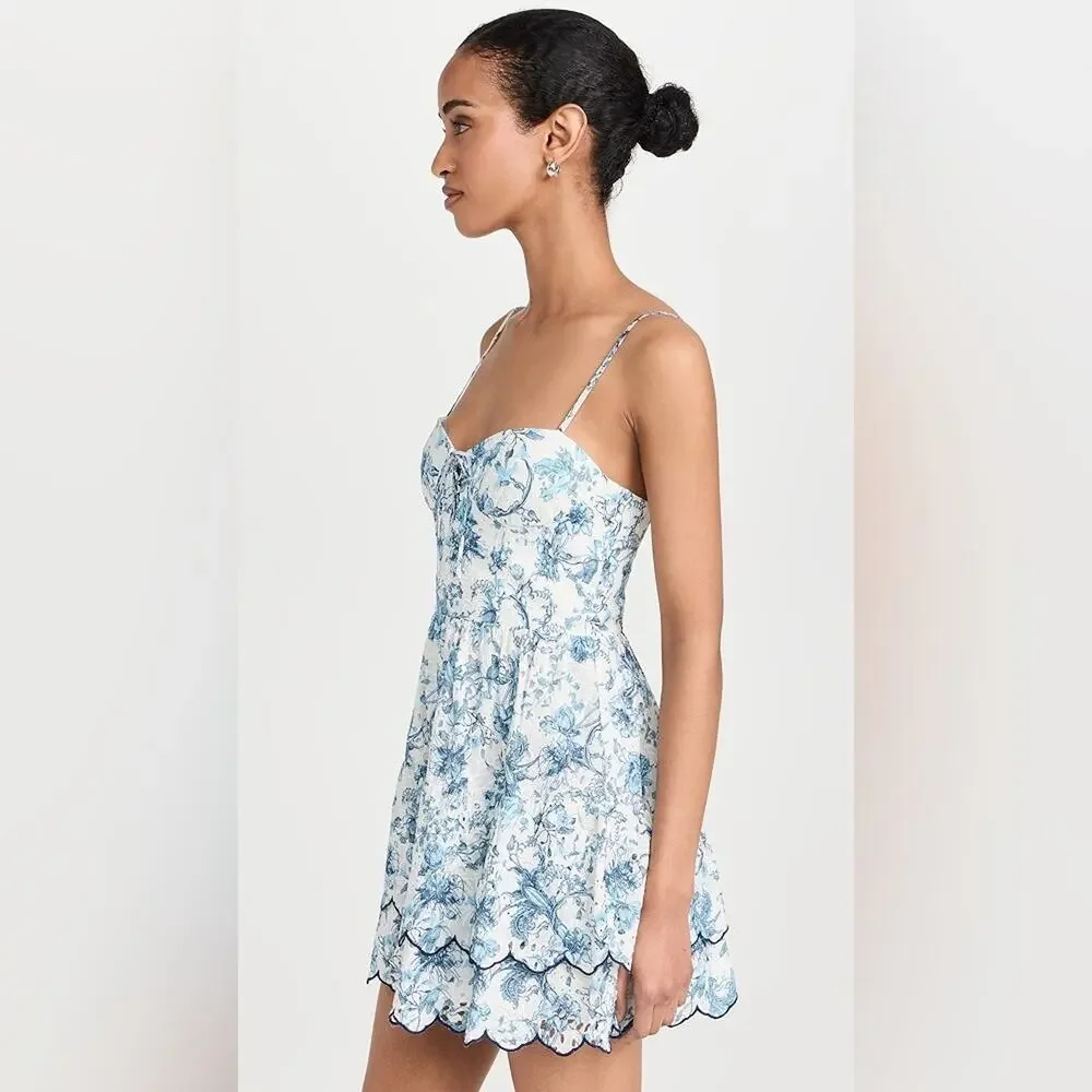 Alice + Olivia Daisy Mini Dress in Blue Je L'adore Spring Sky 14